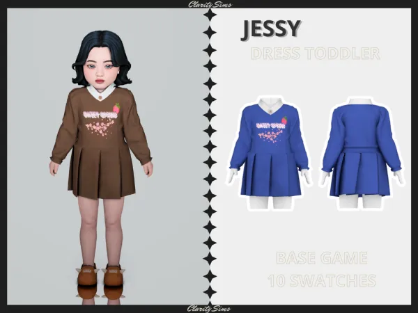 Alpha Jessy Dress Toddler by clarity-sims - The Sims 4 Custom Content