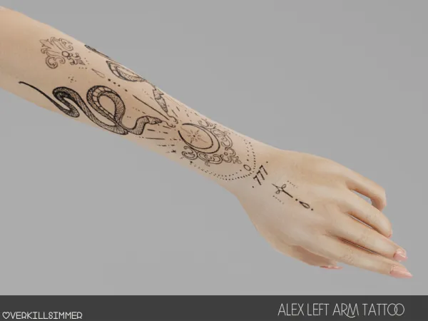 Alex Left Arm Tattoo - The Sims 4 custom content