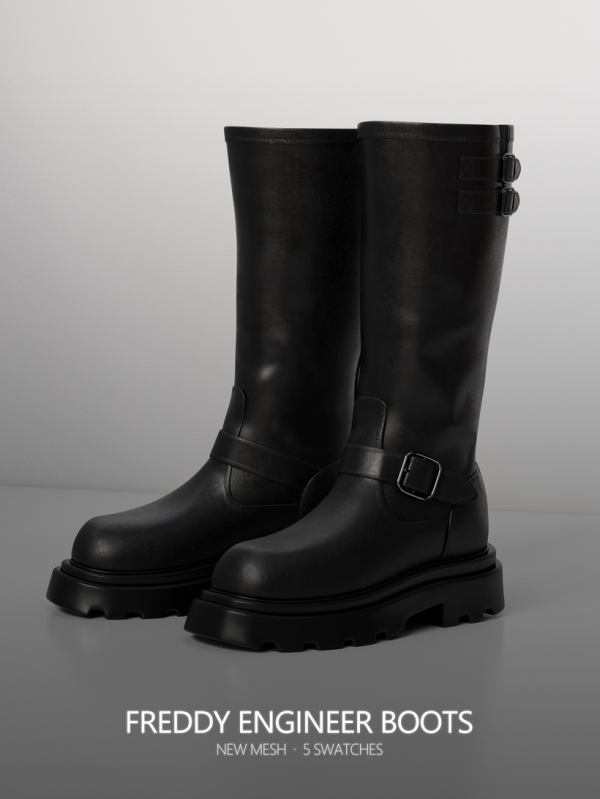 Alpha [ ] Freddy Engineer Boots by simsfinds - The Sims 4 Custom Content