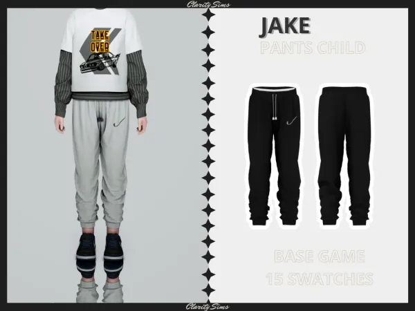 Alpha Jake Pants Child by clarity-sims - The Sims 4 Custom Content
