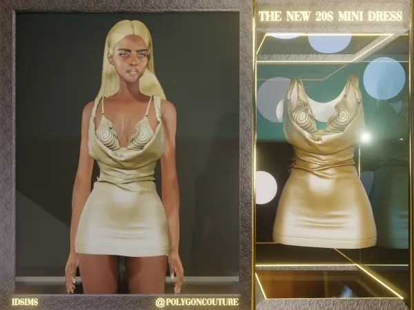 Alpha Tha new 20's mini Dress by polygoncouture - The Sims 4 Custom Content