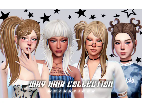 Maxis Match May Hair Collection by simsfinds - The Sims 4 Custom Content