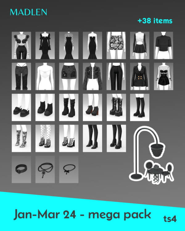 Maxis Match Mega Pack (Jan Mar 24) by simsfinds - The Sims 4 Custom Content
