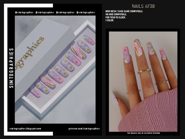Alpha Nails AF30 - The Sims 4 Custom Content
