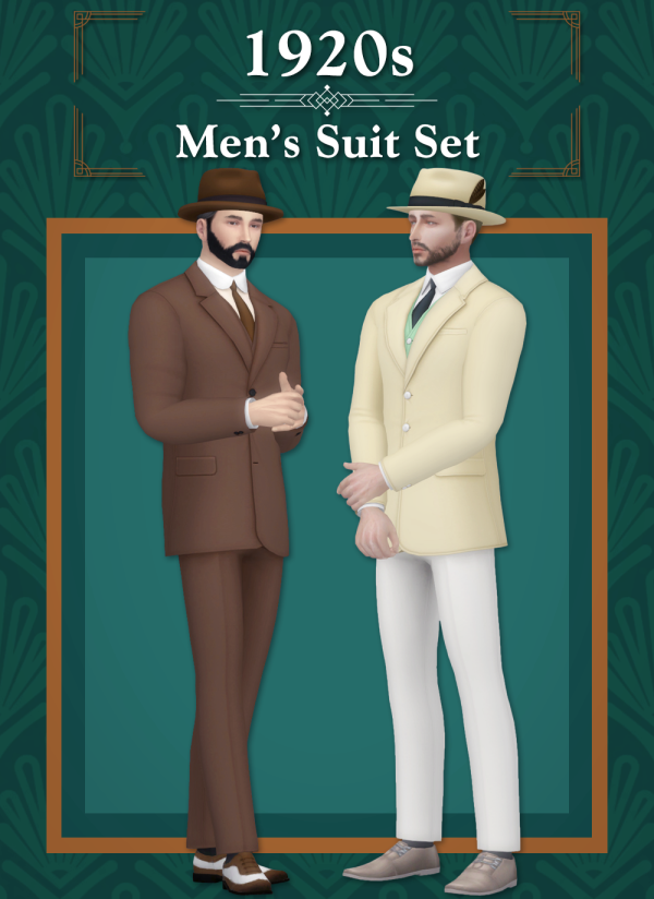 Mix [Lonelyboy] 1920s Men's Suit Set by simsfinds - The Sims 4 Custom Content