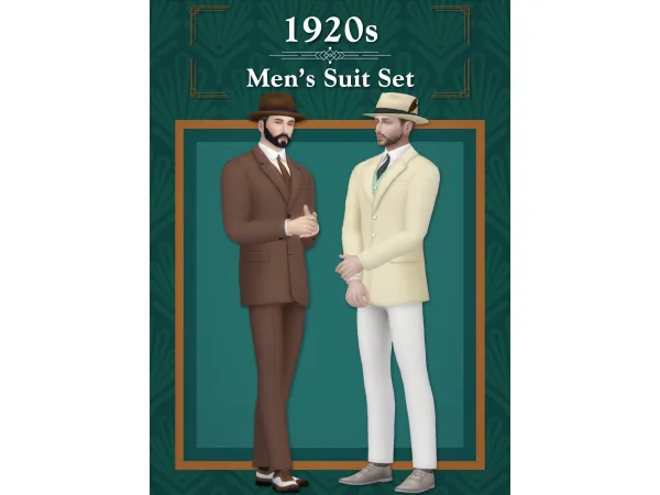 Mix [Lonelyboy] 1920s Men's Suit Set by HappyLifeSims - The Sims 4 Custom Content