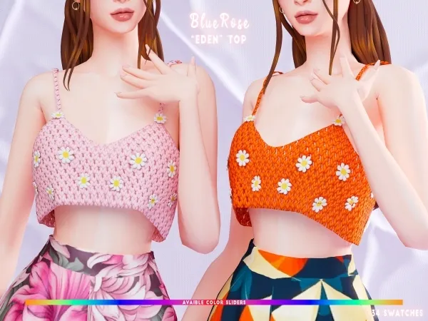 Alpha Eden Crochet top BRsims by bluerose-sims - The Sims 4 custom content
