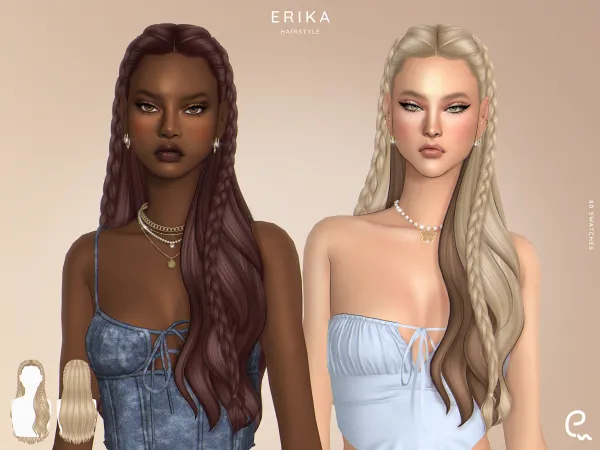 Maxis Match [EnriqueS4] Erika Hairstyle by simsfinds - The Sims 4 Custom Content