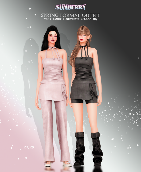 Alpha [SUNBERRY]Spring Formal Outfit 2426 by simsfinds - The Sims 4 Custom Content