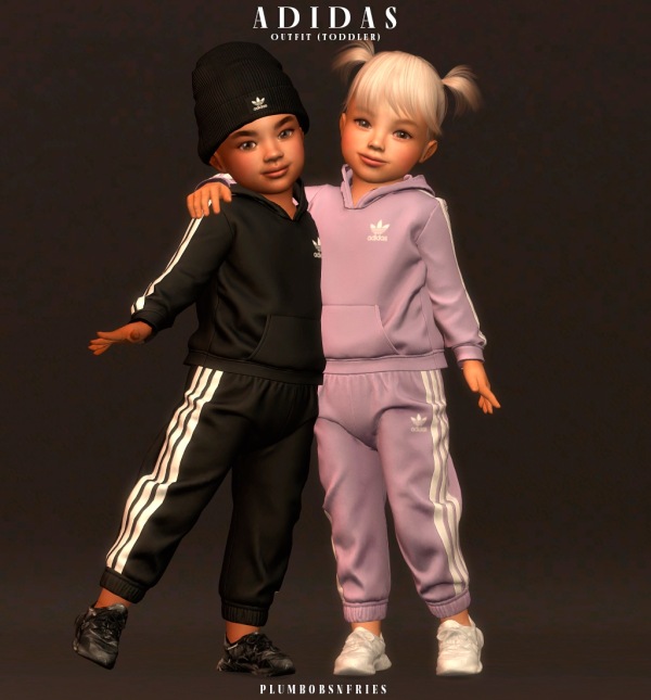 Alpha ADIDAS outfit APR 2024 (toddler) by simsfinds - The Sims 4 Custom Content