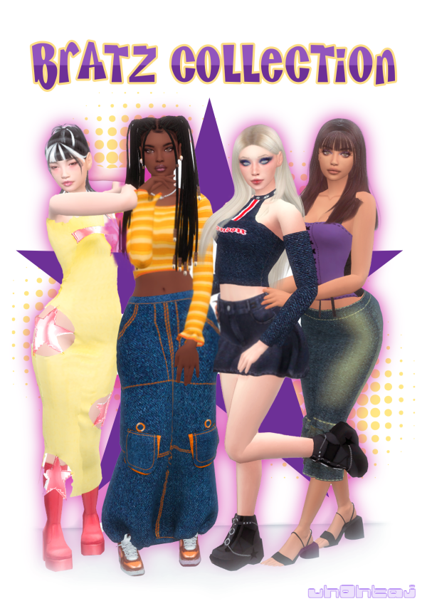 Mix [Uh0htaj] Bratz Collection by simsfinds - The Sims 4 Custom Content