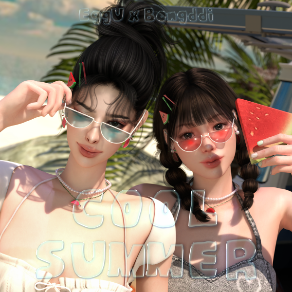 Alpha [ExB] Cool summer_Sunglasses set by simsfinds - The Sims 4 Custom Content