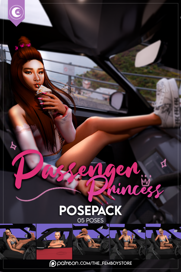 Alpha [FEMBOY] Passenger Princess Posepack by simsfinds - The Sims 4 Custom Content