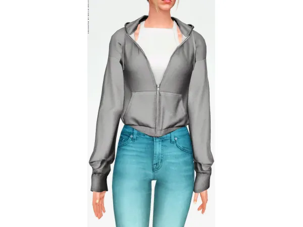 Elliesimple Zip Up Hoodie With Top 4t3 - The Sims 3 Custom Content