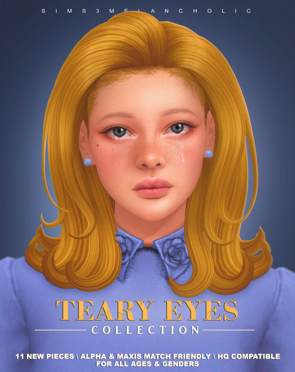 Mix TEARY EYES COLLECTION by simsfinds - The Sims 4 Custom Content