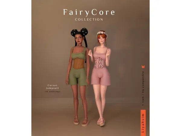 Mix [FairyCore Collection] Corset Jumpsuit - The Sims 4 Custom Content