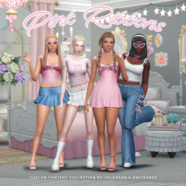 Maxis Match pink ribbons collection by simsfinds - The Sims 4 Custom Content