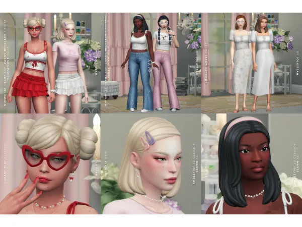 Maxis Match Pink Ribbons Collection by Joliebean Arethabee by joliebean - The Sims 4 Custom Content