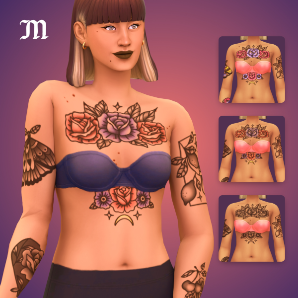 Mix Heartlines Tattoos by simsfinds - The Sims 4 Custom Content