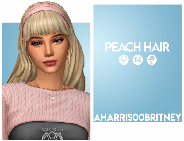 Maxis Match Peach Hair by simsfinds - The Sims 4 Custom Content