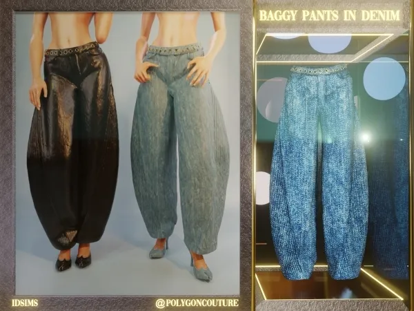 Maxis Match Baggy Pants in Denim by polygoncouture - The Sims 4 Custom Content