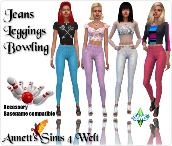Maxis Match Jeans Leggings Bowling by simsfinds - The Sims 4 Custom Content