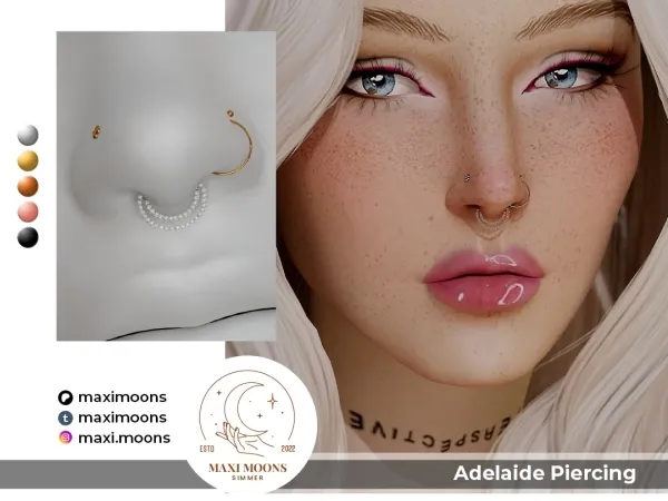 Alpha Adelaide Piercing by maximoons - The Sims 4 Custom Content