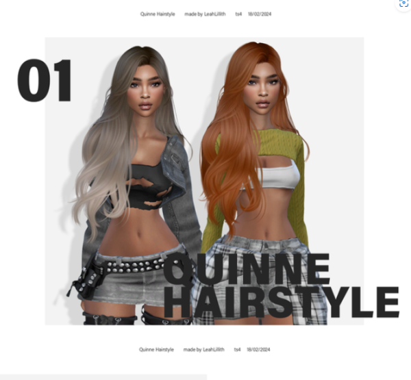 Alpha Quinne Hairstyle by simsfinds - The Sims 4 Custom Content