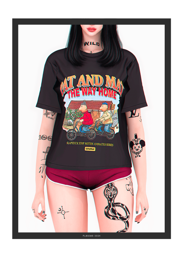 Alpha Supernova T Shirt Shorts by plbsims - The Sims 4 Custom Content