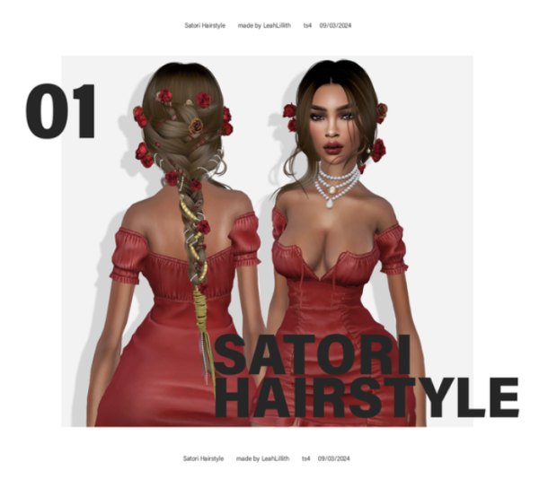 Alpha Satori Hairstyle by simsfinds - The Sims 4 Custom Content