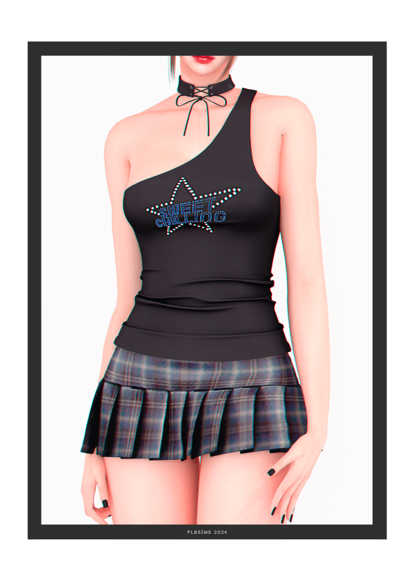 Alpha Belle Top Pleated Skirt by plbsims - The Sims 4 Custom Content