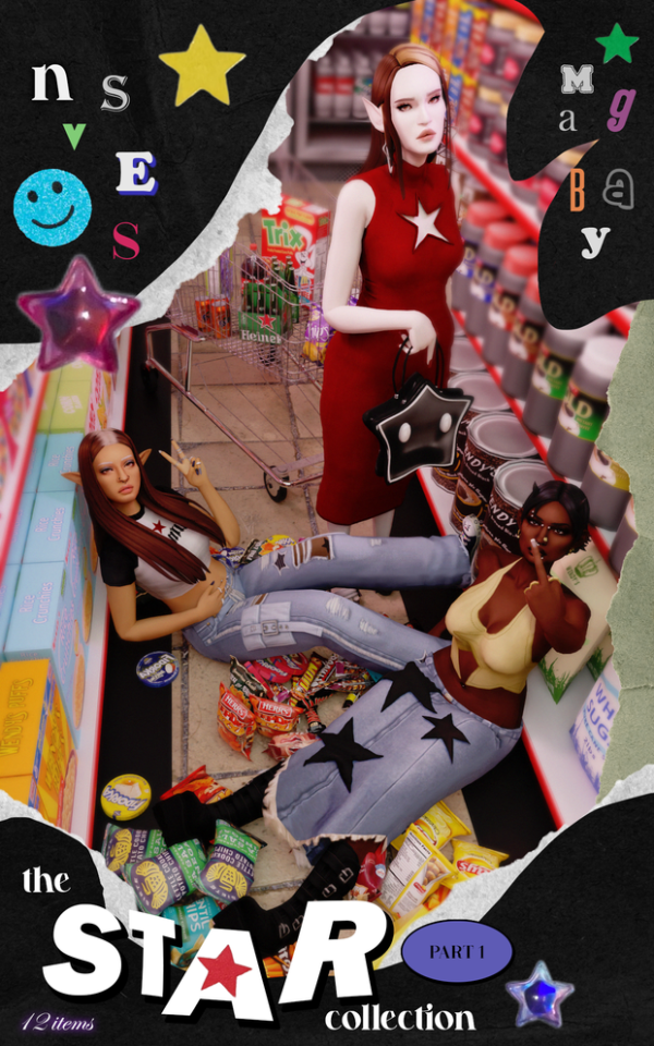 Maxis Match star collection collab with magbay (part 1) by simsfinds - The Sims 4 Custom Content