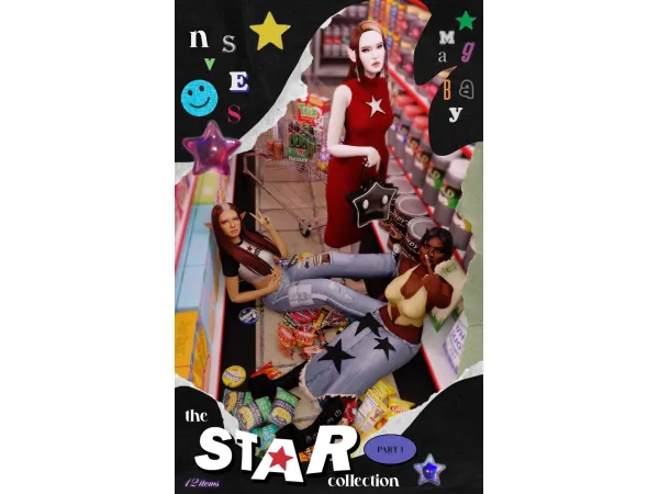 Maxis Match star collection collab with magbay (part 1) by nsves - The Sims 4 Custom Content