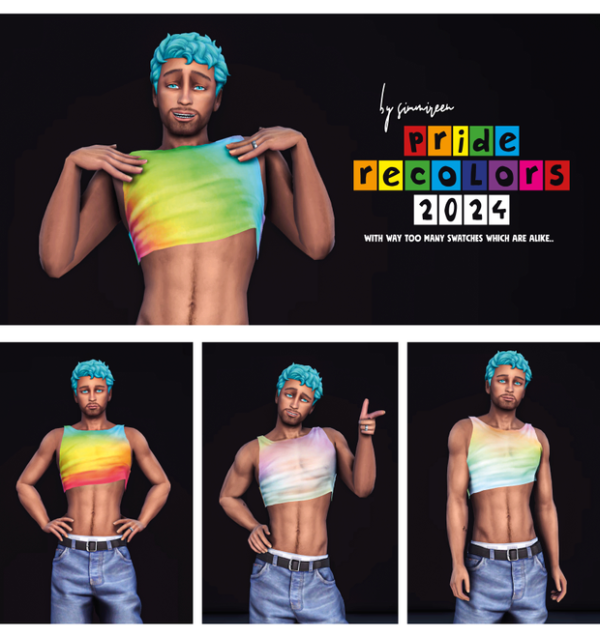 Mix Pride crop top 2024 by simsfinds - The Sims 4 Custom Content