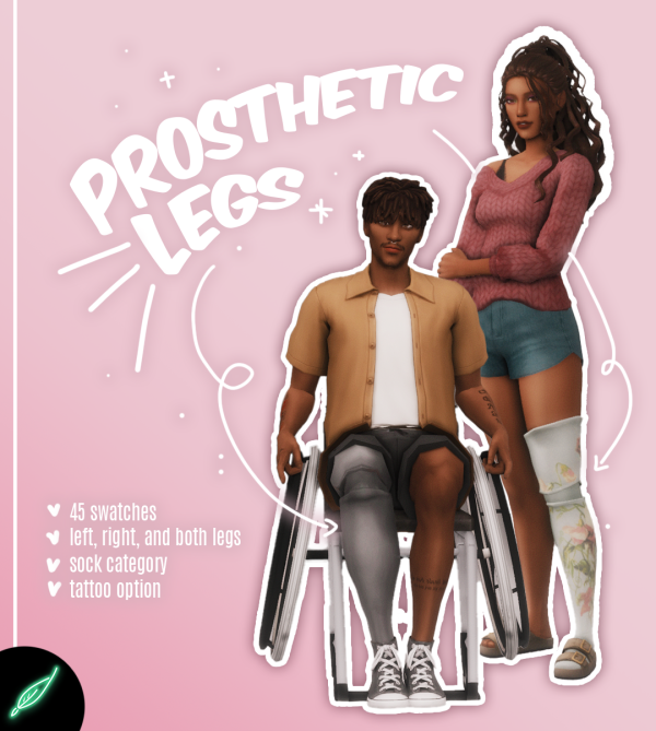 Mix leg prosthetics sock category tattoo option by simsfinds - The Sims 4 Custom Content