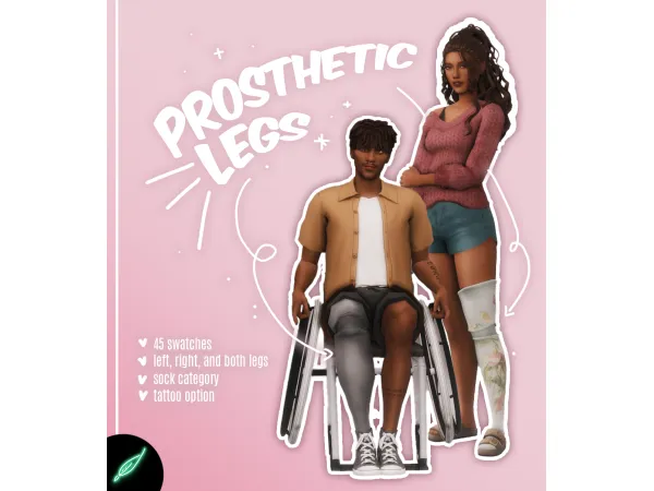 ~leg prosthetics~ sock category/ tattoo option!