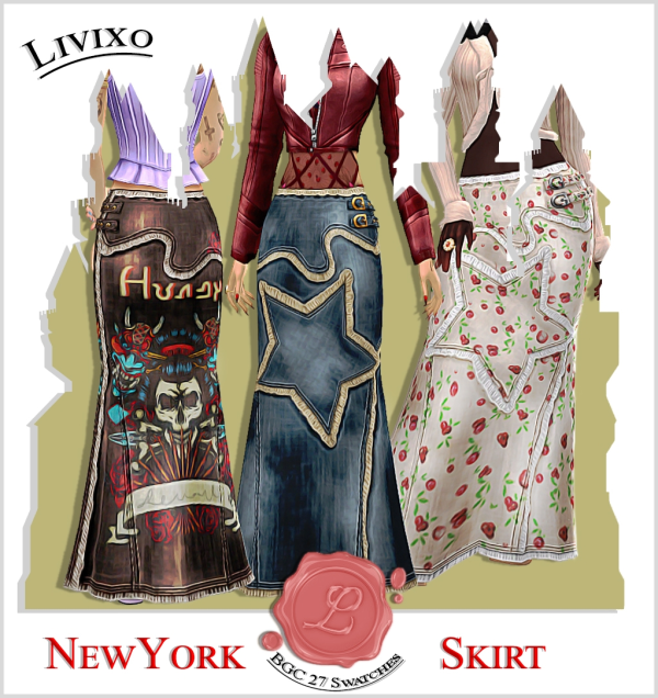Mix NEW YORK SKIRT by simsfinds - The Sims 4 Custom Content
