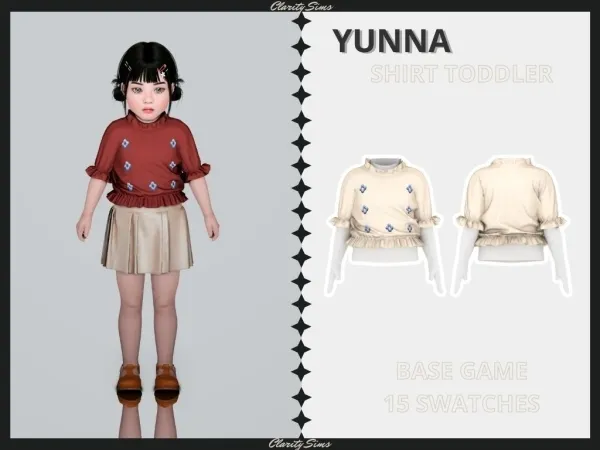 Alpha Yunna Shirt Toddler by clarity-sims - The Sims 4 Custom Content