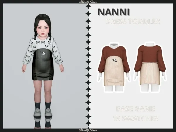 Alpha Nanni Dress Toddler by clarity-sims - The Sims 4 Custom Content