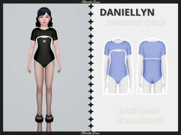 Alpha Daniellyn Swimsuit Child by clarity-sims - The Sims 4 Custom Content