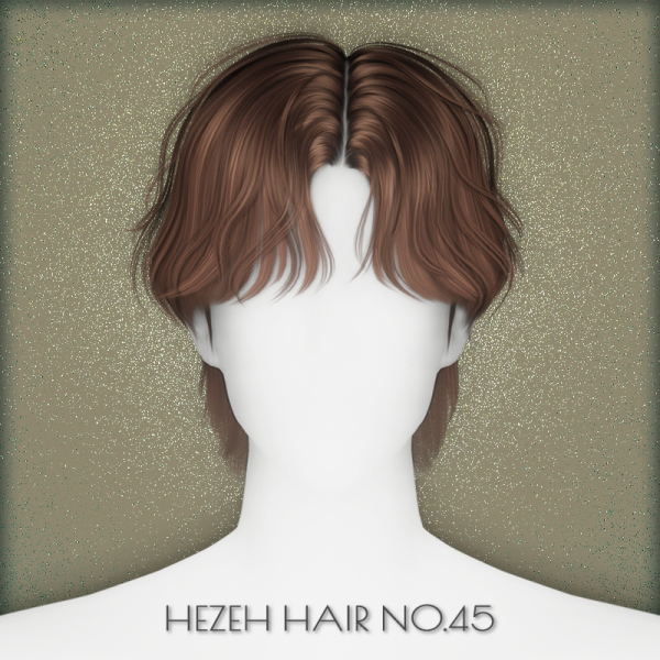 Alpha [hezeh]hair_no45 by hezeh - The Sims 4 Custom Content