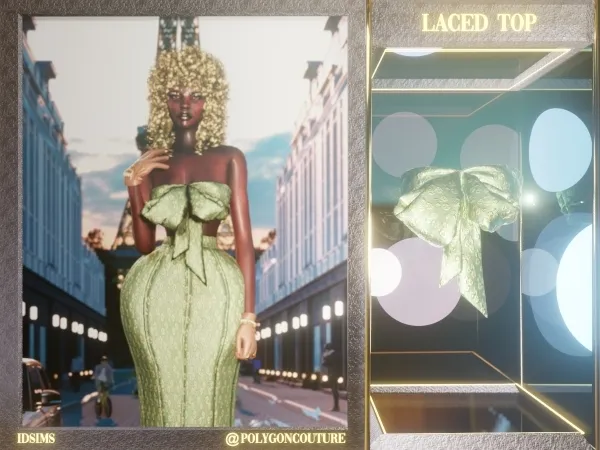 Alpha Laced Top by polygoncouture - The Sims 4 Custom Content