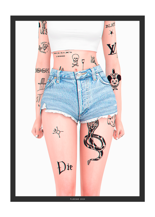 Alpha Somi Denim Shorts (Gift) by plbsims - The Sims 4 Custom Content