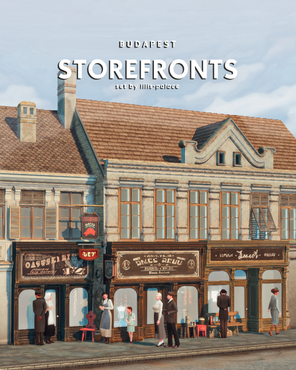 Mix BUDAPEST Storefronts by simsfinds - The Sims 4 Custom Content