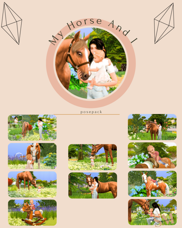 Mix 16 My Horse And I Posepack by simsfinds - The Sims 4 Custom Content