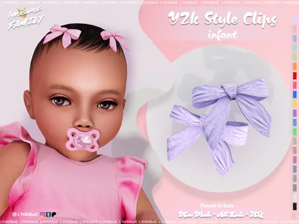 Alpha Y2K style hair clips Infant by simsfinds - The Sims 4 Custom Content