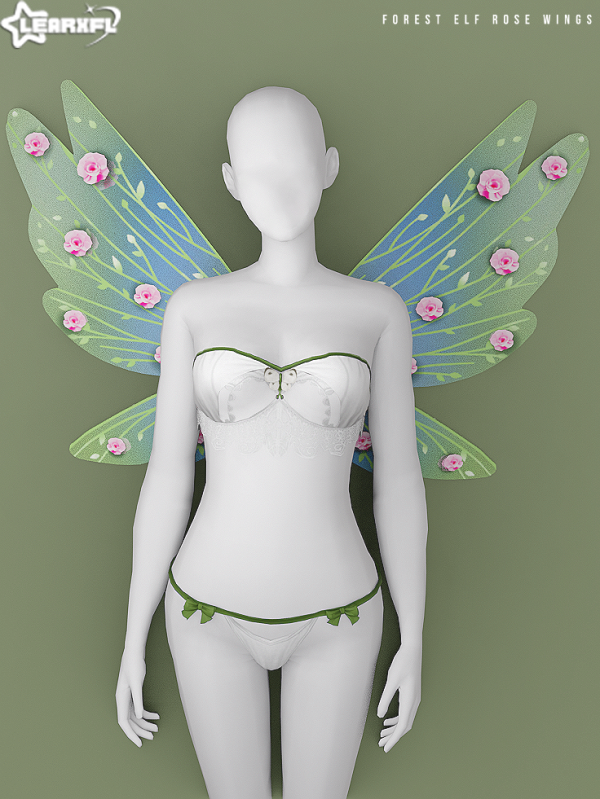 Alpha Forest Elf Rose Wings [25 Items] by simsfinds - The Sims 4 Custom Content