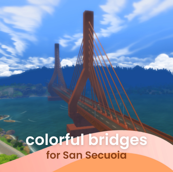 Maxis Match myMINImods Colorful Bridges For San Secuoia by simsfinds - The Sims 4 Custom Content