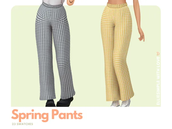 Alpha Elliesimple Flowers Collection Spring Pants by elliesimple - The Sims 4 Custom Content
