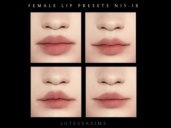 Mix Female Lip Presets N15 18 by Lutessasims - The Sims 4 Custom Content